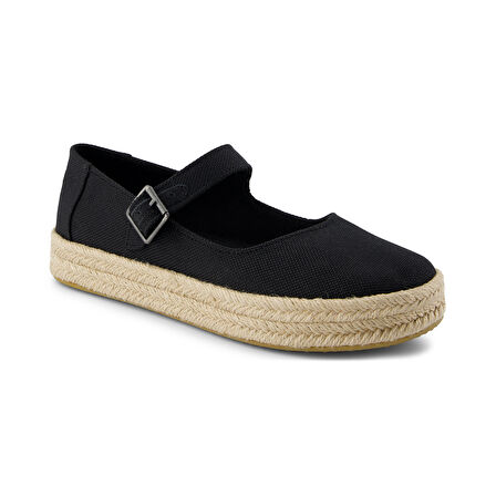 Kadın Espadril / Keten 10021878 Toms Carolina Mary Jane Espadrille Black