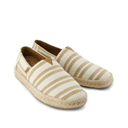 Erkek Espadril / Keten 10021900 Toms Alpargata Rope 2.0 toffee beach stripe