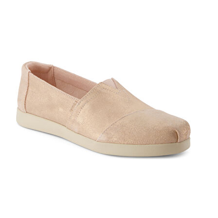 Kadın Espadril / Keten 10021918 Toms Alpargata Plus Pale Rose Metallic Suede