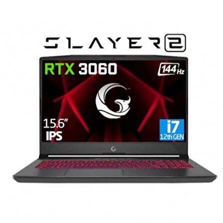 Game Garaj Slayer2 D5 7-3060 C1 Intel Core i7 12700H 16GB RAM 500GB SSD 6GB RTX3060 15.6" FHD IPS 144Hz FreeDos Oyuncu Dizüstü Bilgisayar + Çanta