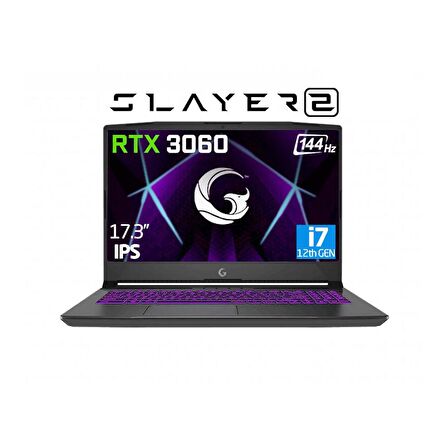 Game Garaj Slayer2 D5 7XL-3060 C2 Intel Core i7-12700H 32GB RAM 1TB SSD 6GB RTX3060 17.3'' Full HD 144Hz FreeDos Oyuncu Dizüstü Bilgisayar + Çanta Hediyeli