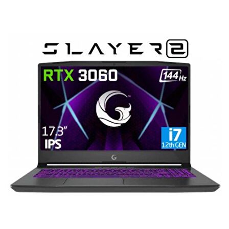 Game Garaj Slayer2 D5 7XL-3060 C4 Intel Core i7 12700H 64GB RAM 1TB SSD 6GB RTX3060 17.3'' FHD IPS 144Hz FreeDos Dizüstü Bilgisayar + Çanta