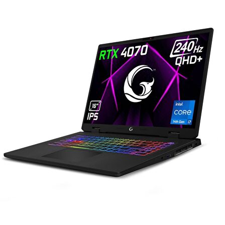 Game Garaj Slayer4 7-4070 C4 Intel Core i7 14700HX 64GB RAM 2TB SSD RTX4070 16" QHD 240Hz IPS FreeDOS Dizüstü Bilgisayar + Çanta