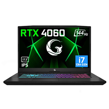 Game Garaj Slayer3 7XL-4060 V2 C1 Intel Core i7 13700H 16GB RAM 1TB SSD RTX4060 17.3" FHD 144Hz IPS FreeDOS Dizüstü Bilgisayar + Çanta