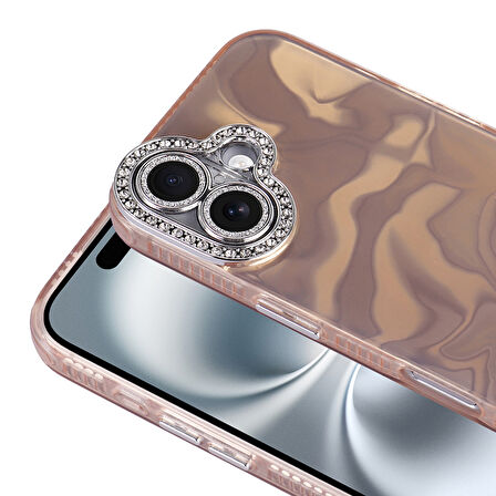 Gpack iPhone 16 Plus Kılıf Parlak Taş Detaylı Airbagli Esila Kapak