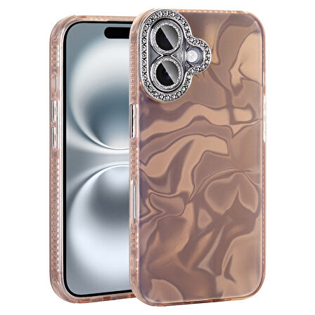 Gpack iPhone 16 Plus Kılıf Parlak Taş Detaylı Airbagli Esila Kapak