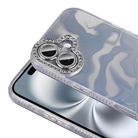 Gpack iPhone 16 Plus Kılıf Parlak Taş Detaylı Airbagli Esila Kapak