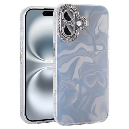 Gpack iPhone 16 Plus Kılıf Parlak Taş Detaylı Airbagli Esila Kapak