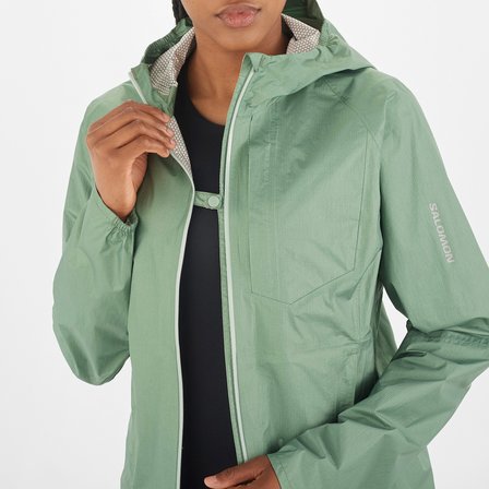 Salomon Bonatti Waterproof Kadın Yeşil Yağmurluk