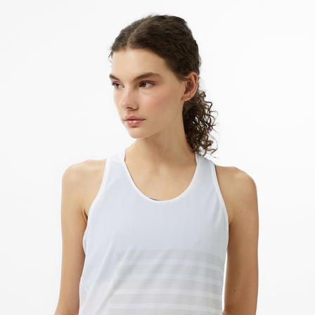 Salomon Sense Aero Singlet Gfx Kadın Beyaz Koşu Atlet