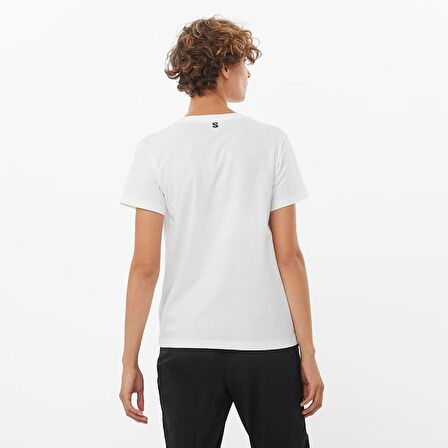 Salomon LOGO SS TEE W BEYAZ Kadın Tshirt