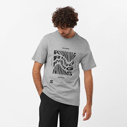 Salomon RUNNING GRAPHIC SS TEE M Gri Erkek Tshirt