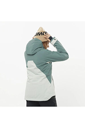 Brilliant Kadın Kayak Montu - Yeşil Beyaz