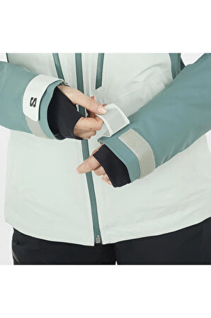 Brilliant Kadın Kayak Montu - Yeşil Beyaz