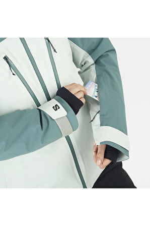 Brilliant Kadın Kayak Montu - Yeşil Beyaz