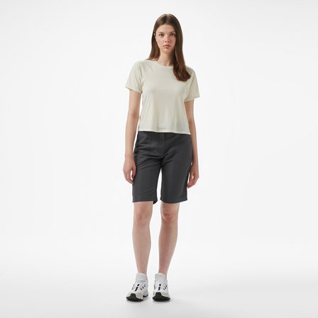 Salomon Shkout Air Crop Ss Kadın Krem Koşu T-Shirt