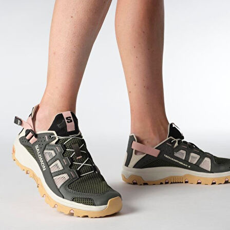 Salomon 477508 Techamphibian 5 W Peat/Rainy Day/Hyma Pink Kadın Outdoor Ayakkabı