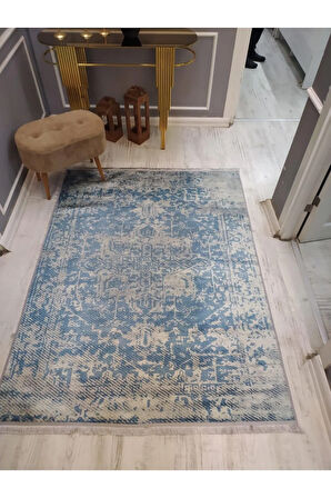 Kaymaz Tabanlı Yıkanabilir Dekoratif Modern Desenli Dokuma Taban Halı