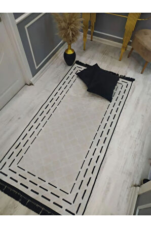 Kaymaz Tabanlı Yıkanabilir Dekoratif Modern Desenli Dokuma Taban Halı