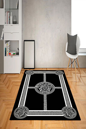 Kaymaz Taban Yıkanabilir Dekoratif Modern Medusa Desenli Dot Taban Halı