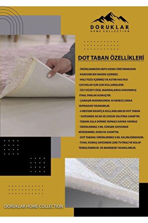 Kaymaz Tabanlı Yıkanabilir Aşçı Kadın ve Aşçı Erkek Desenli Dot Taban Halı