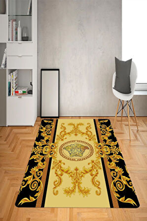 Kaymaz Taban Yıkanabilir Baroque Medusa Desenli Dot Taban Halı