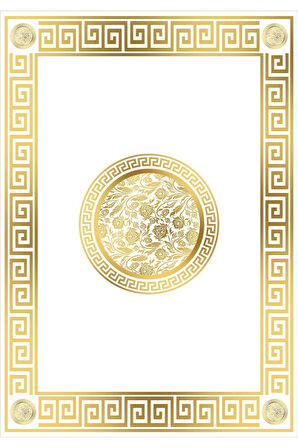 Kaymaz Tabanlı Yıkanabilir Çerçeveli Geometrik Desenli Dot Taban Halı