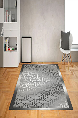Kaymaz Tabanlı Yıkanabilir Geometrik Desenli Dot Taban Halı