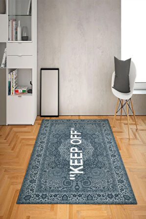 Kaymaz Tabanlı Yıkanabilir Keep Off Desenli Dot Taban Halı