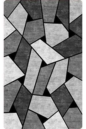 Kaymaz Tabanlı Yıkanabilir Geometrik Desenli Dot Taban Halı