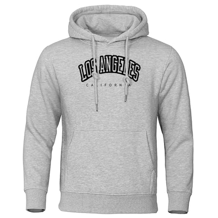 Los Angeles California Siyah Baskılı Erkek Kazak Hipster Sıcak Kapşonlu Hip Hop Crewneck Kapü