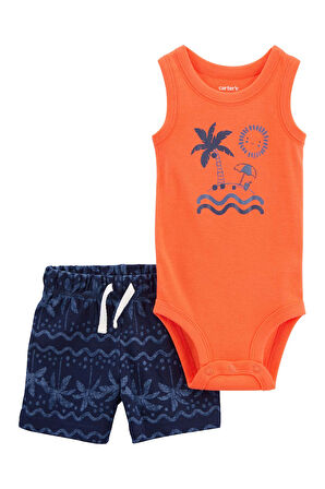 Carters Layette Mavi Erkek Bebek Alt Üst Set 1P323510M