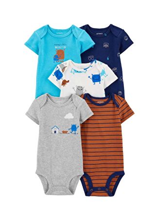 Layette Erkek Bebek 5'li Kısa Kollu Body 1Q124510