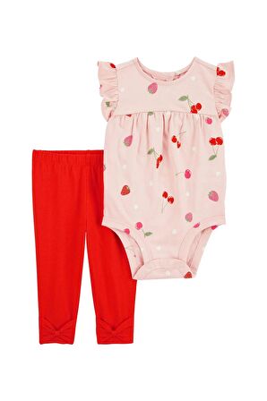 Carter's Kız Bebek Body Pantolon set 1Q430010 Karışık Renkli