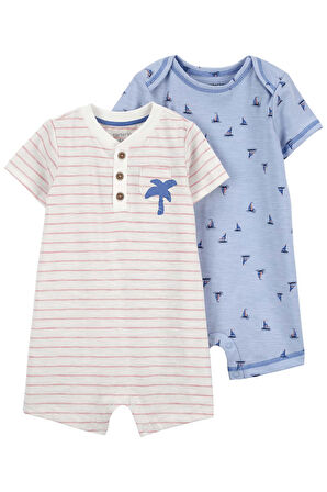 Carters Layette Renkli Erkek Bebek 2Li Tulum 1Q476310R