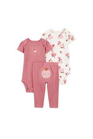 Carter's Layette Kız Bebek Body Pantolon Set 3'lü Paket