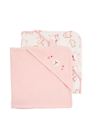 Carter's Layette Kız Bebek 2'li Banyo Havlusu Pembe