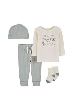 Carter's Layette Erkek Bebek Alt Üst Set 4'lü Paket