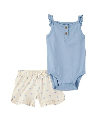 Carters Kız Bebek Body Şort Set 1S523710 Renkli