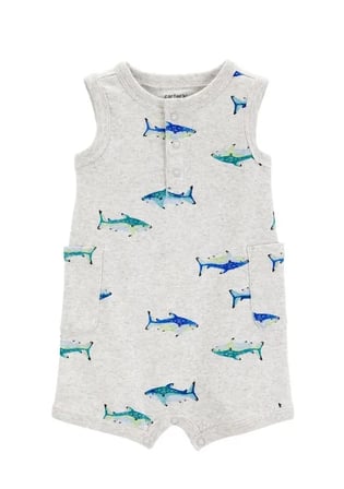Carters Erkek Bebek Kısa Tulum 1S475110 Gri