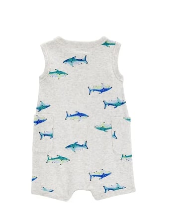 Carters Erkek Bebek Kısa Tulum 1S475110 Gri