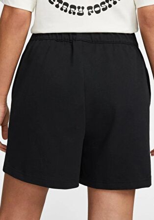 Nike Sportswear Essential Loose Fit Jersey Shorts Bol Kesim Ağır Modal Kadın Şort Siyah