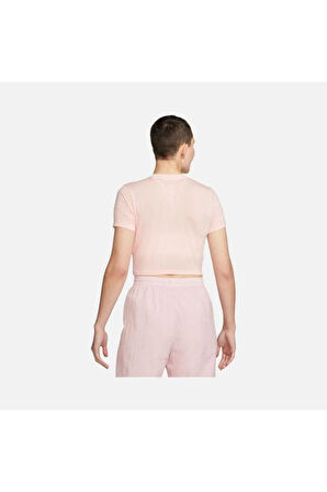 Sportswear Essential Slim Crop-Top Pembe Kadın Tişört