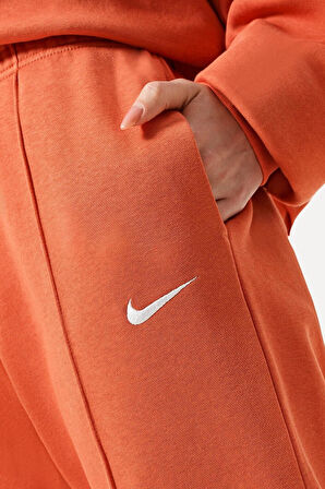 Nike Sportswear Loose Fit Pant Bol ve Uzun Kesim Turuncu Eşofman Altı