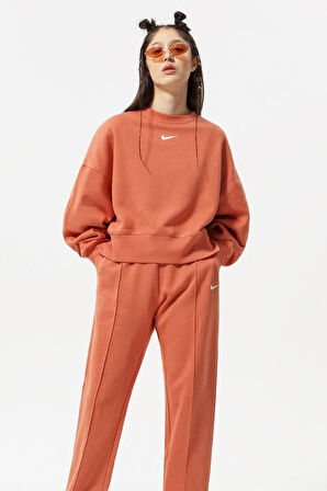 Nike Sportswear Loose Fit Pant Bol ve Uzun Kesim Turuncu Eşofman Altı