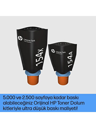 (OUTLET) HP LaserJet Tank MFP 1602w Fotokopi + Tarayıcı + Wi-Fi + Airprint Mono Tanklı Lazer Yazıcı 2R3E8A