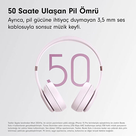 Beats Solo 4 Kablosuz Bluetooth Kulak Üstü Kulaklık - Bulut Pembesi