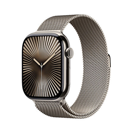 Apple Watch Series 10 GPS + Cellular 46 mm Natürel Titanyum Kasa ve Natürel Milano Loop - M/L (MWYC3TU/A)