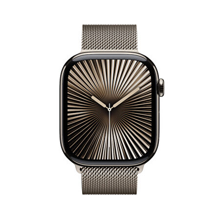 Apple Watch Series 10 GPS + Cellular 46 mm Natürel Titanyum Kasa ve Natürel Milano Loop - M/L (MWYC3TU/A)