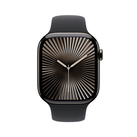 Apple Watch Series 10 GPS + Cellular 46 mm Arduvaz Titanyum Kasa ve Siyah Spor Kordon - M/L (MWYE3TU/A)